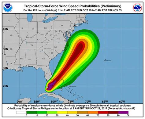 When will Tropical Storm Philippe hit the US?